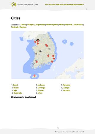 example page 4 from our offline Travel Guide for South Korea